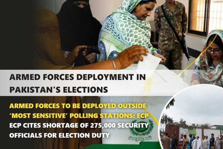 Deployment of armed forces during Pakistan's elections.